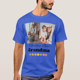 Custom Worlds Best Grandma Photo Personalize with  T-Shirt