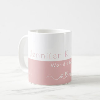 Custom World's Best Mum Pink and White Coffee Mug