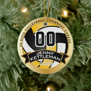 Custom World's Greatest Volleyball Player - Yellow Ceramic Ornament