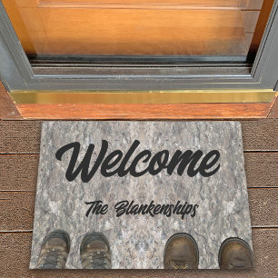 Custom Worn Out Boots WELCOME Doormat