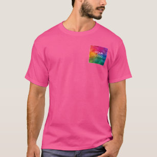 Custom Wow Pink Colour Add Image Logo Template T-Shirt