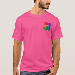 Custom Wow Pink Colour Template Add Image Logo T-Shirt