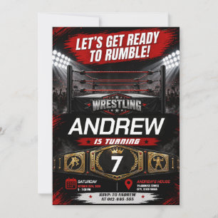 Custom Wrestling Birthday party Invitation