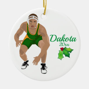 Custom Wrestling Christmas Ornament Black