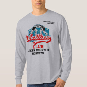Custom Wrestling Team Club School Name Number T-Shirt