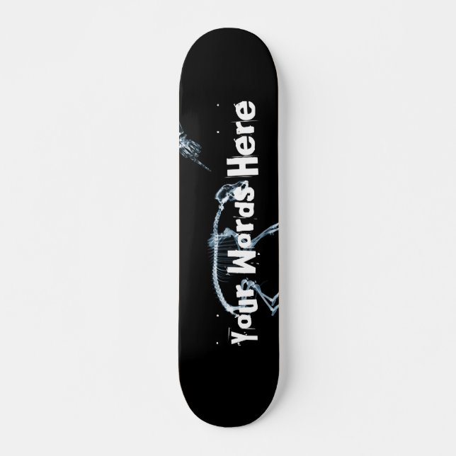 Custom X-Ray Skeleton Bad Dog Blue Boards Skateboard (Front)