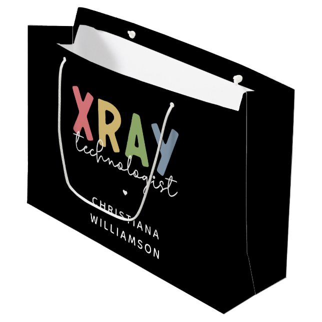 Custom Xray Technologist X-ray Tech Gifts Large Gift Bag (Front Angled)