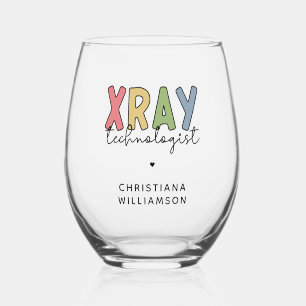 Custom Xray Technologist X-ray Tech Gifts Stemless Wine Glass