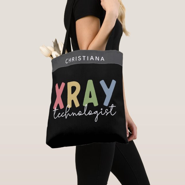 Custom Xray Technologist X-ray Tech Gifts Tote Bag (Close Up)