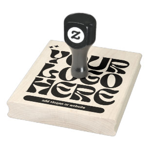 Custom Y2k Business Logo Retrowave Rubber Stamp