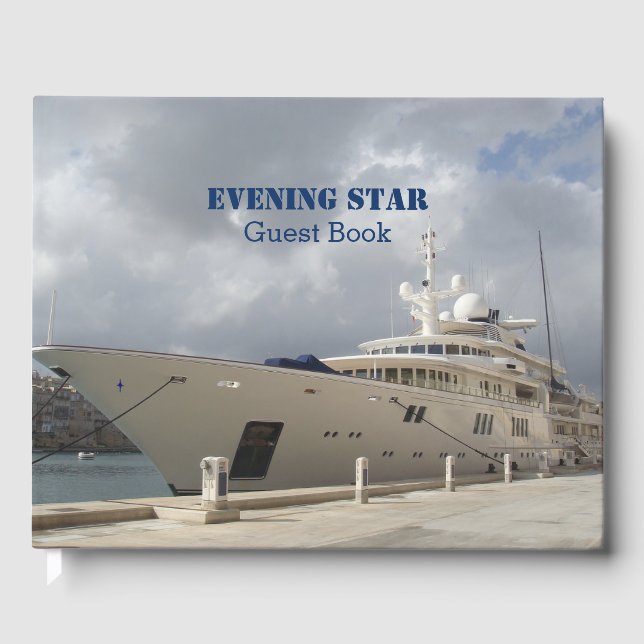 Custom Yacht Photo Guest Book (Front)