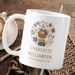 Custom Yarn Basket Knitting Crochet Lover Coffee Mug