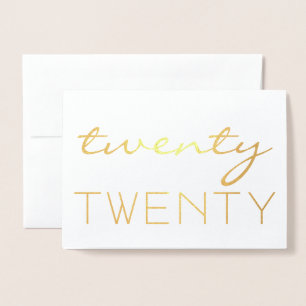 Custom Year 2020 Modern Happy New Year Foil Card