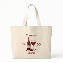 Custom Year and Age Cheers Red Wine tote bag