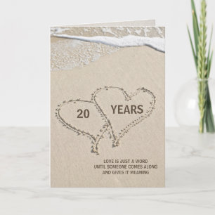 Custom year Anniversary Beach Hearts nice Vibe Card