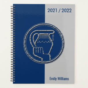 Custom Year Blue Grey Zodiac Star Sign Aquarius Planner