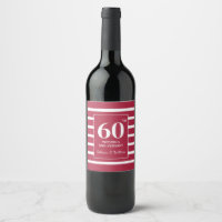 Custom Year Burgundy 60th Wedding Anniversary