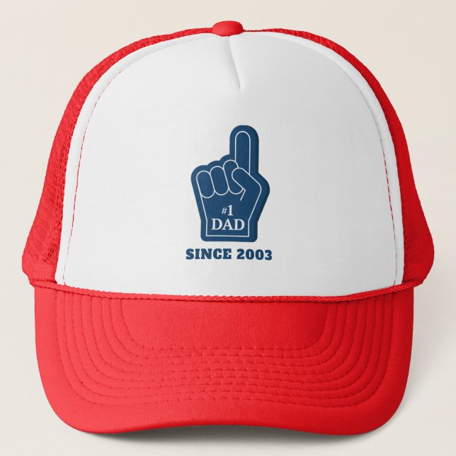 Custom Year Dad Birthday Fathers Day Keepsake Trucker Hat (Front)