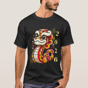 Custom Year Dragon Illustration Red Gold Festive  T-Shirt