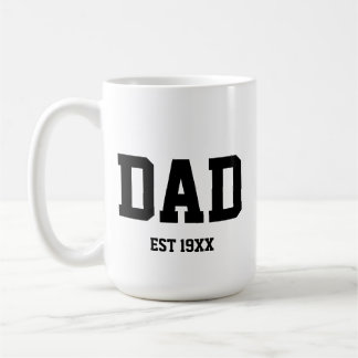 Custom year fathers day dad established dad gift coffee mug