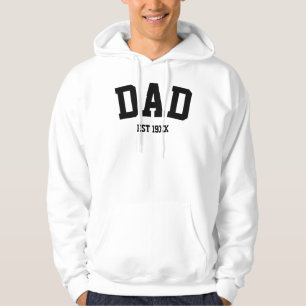 Custom year fathers day dad established dad gift hoodie