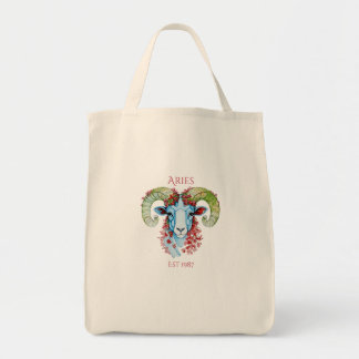 Custom Year Floral Aries Tote Bag