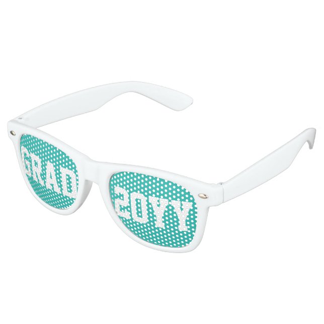 Custom Year Grad School College Graduation Party Retro Sunglasses (Angled)