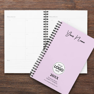 Custom Year, Logo, Name and Text, Lavander Diary Planner
