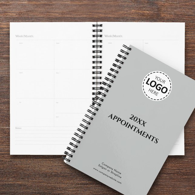Custom Year, Logo,Text, Grey Appointment Planner (Creator Uploaded)