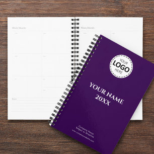 Custom Year, Logo, Text, Purple Diary Planner