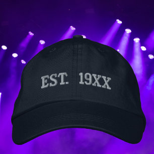 Custom Year of birth birthyear est.  Embroidered Hat