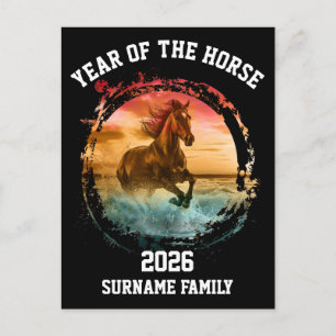 CUSTOM YEAR OF THE HORSE 2026 ZODIAC SIGN POSTCARD