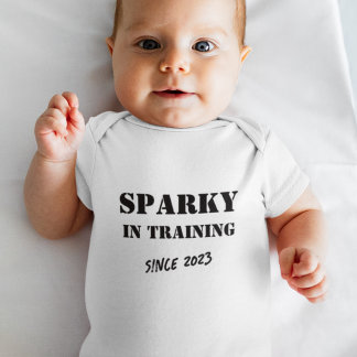 Custom Year "Sparky in Training" Electrician Baby Bodysuit
