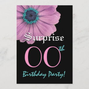 Custom Year SURPRISE Birthday Template Pink Daisy