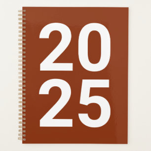 Custom year terracotta modern typography numbers planner