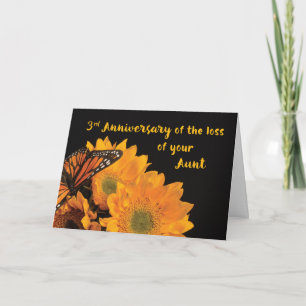 Custom Year Third Anniversary of Loss of Aunt Card