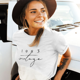 Custom Year Vintage 40th Birthday Anniversary Cool T-Shirt