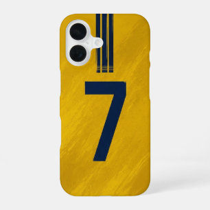 Custom Yellow and Blue Number 7 iPhone 16 Case