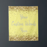 Custom Yellow Backdrop Birthday Party Photo Booth Tapestry<br><div class="desc">personalised back drop for her,  college graduate twinkle 15th 18th,  glitter anniversary sweet 16 16th,  personalised 30th 21st 25th 35th,  bridal shower hen do night,  boy son man husband daughter,  girl wife prop bachelorette sparkle,  quinceanera 40th 50th 60th 70th,  bride sparkly vow renewal graduation,  high school lemon gold silver</div>