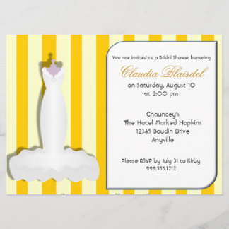 Custom Yellow Bridal Shower Invitations