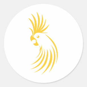 Custom Yellow Cockatoo Logo Classic Round Sticker