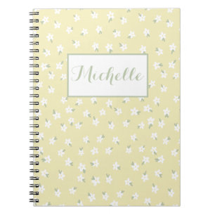 Custom yellow floral notebook