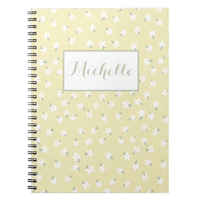 Custom yellow floral notebook  (Front)