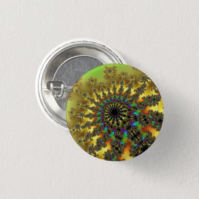 Custom Yellow Gold Burst Small Round Button (Front & Back)
