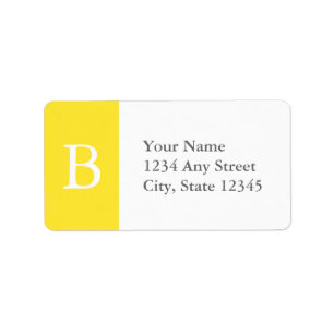 Custom Yellow & Grey Monogrammed Address Labels