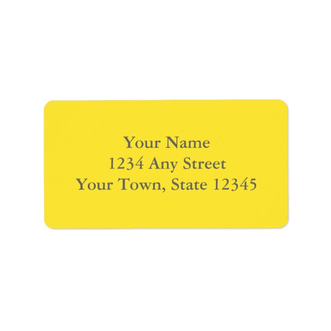 Custom Yellow & Grey Printed Address Labels (Front)