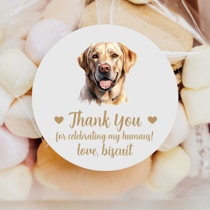 Custom Yellow Lab Dog Wedding Favour Stickers