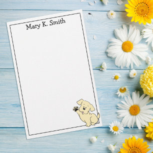 Custom Yellow Lab Puppy Cute Dog Art Stationery