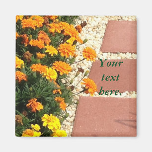 Custom Yellow Orange Marigold Flowers Magnets
