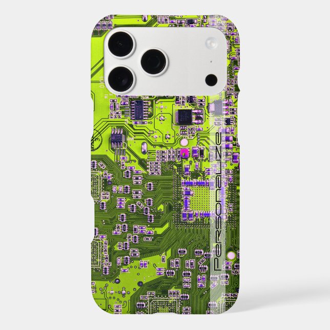 Custom Yellow PCB Circuit Board for IT Pros (Back)
